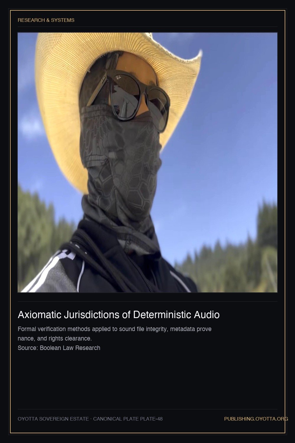 Axiomatic Jurisdictions of Deterministic Audio